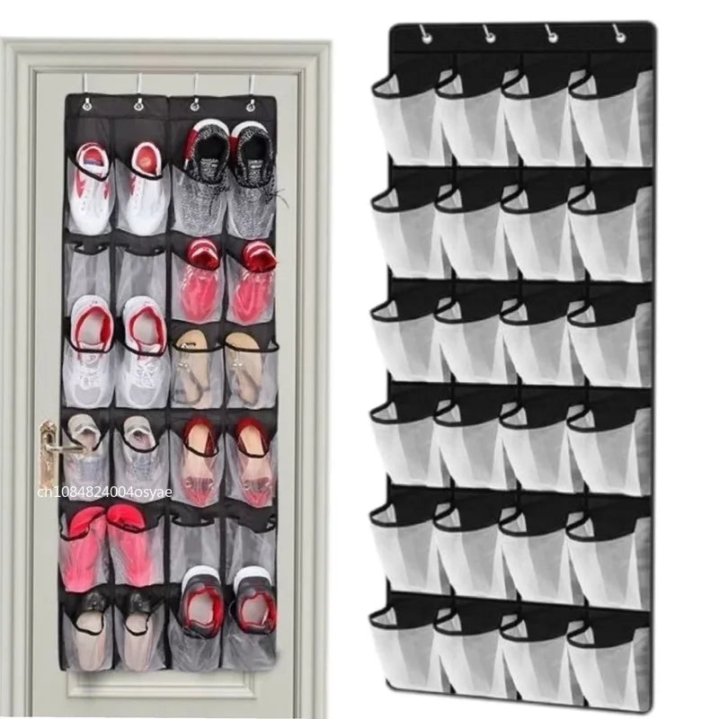 Rangement Chaussures Suspendu pour Porte (12 ou 24 Poches) – Organiseur de Placard Économiseur d'Espace