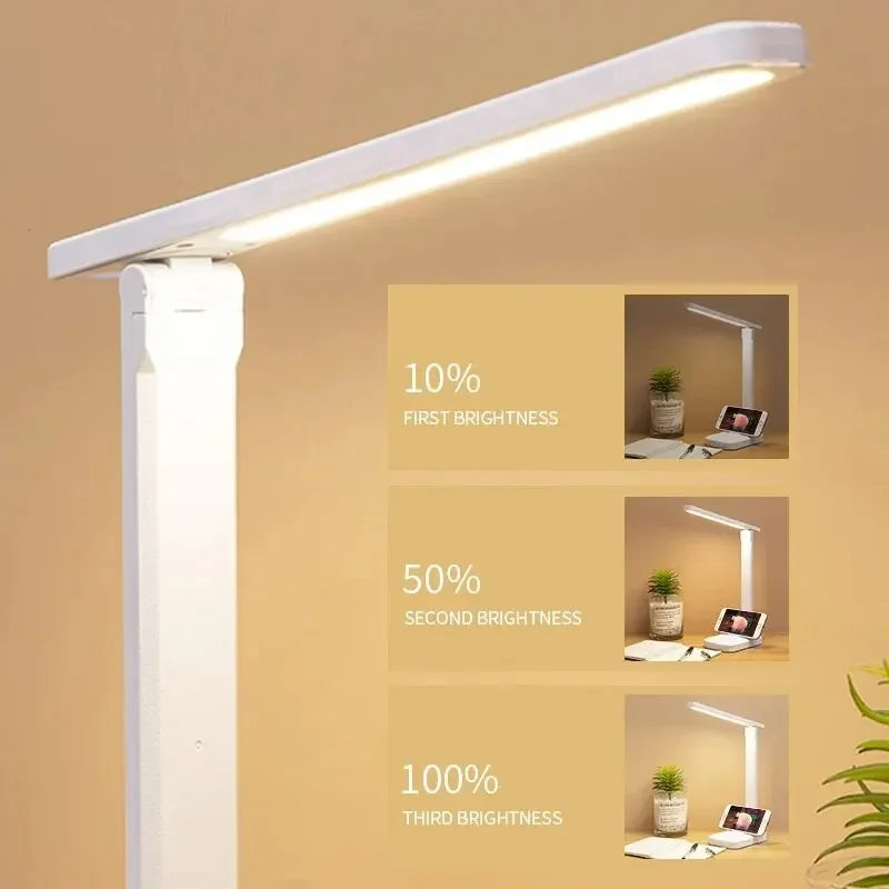 Lampe de Bureau LED Pliable Tactile – Éclairage Protection des Yeux avec Intensité Variable (3 Modes)