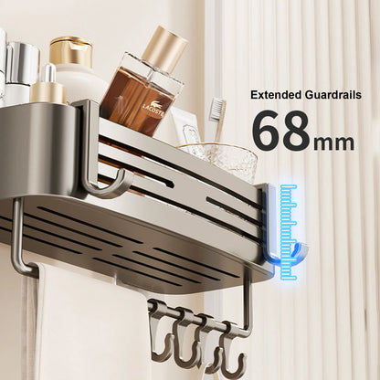 Étagère de douche murale rectangulaire en aluminium