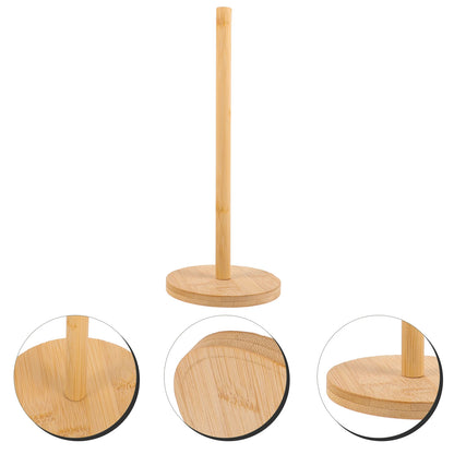 Porte-Essuie-Tout en Bambou Naturel – Support Vertical à Poser pour Cuisine & Salle de Bain
