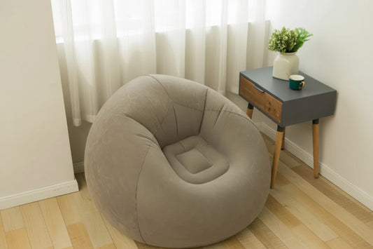 Fauteuil Gonflable Floconné Design – Pouf Relax d'Intérieur & Extérieur (110 x 85 cm)