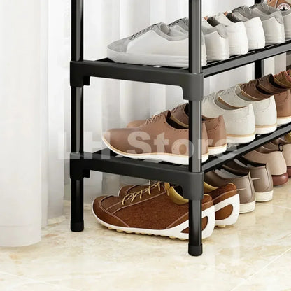 Étagère à Chaussures Métallique 8 Niveaux – Meuble de Rangement Vertical Économiseur d'Espace pour Entrée & Salon