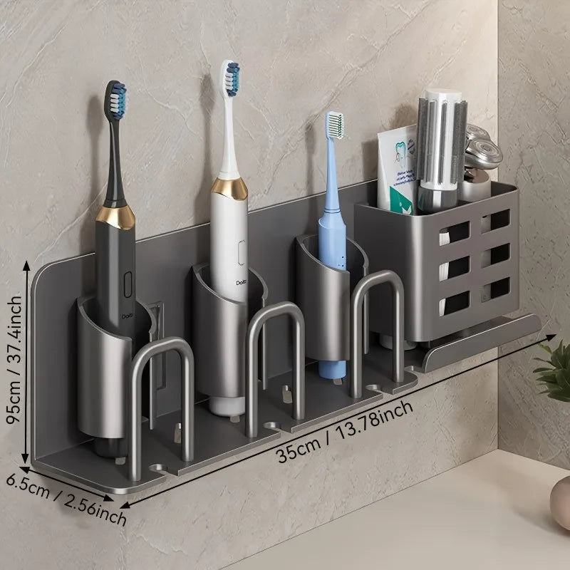 Support mural multifonction en aluminium pour brosse à dents & rasoir