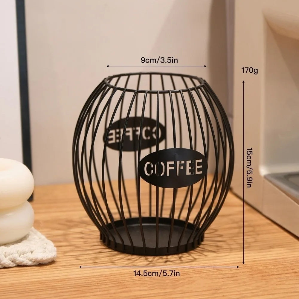 Porte-capsules à café design en métal - Corbeille de rangement moderne