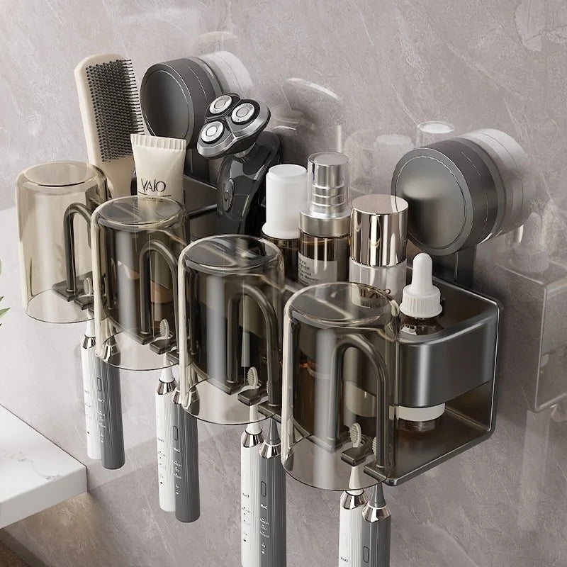 Support mural pour brosse à dents électrique avec verre