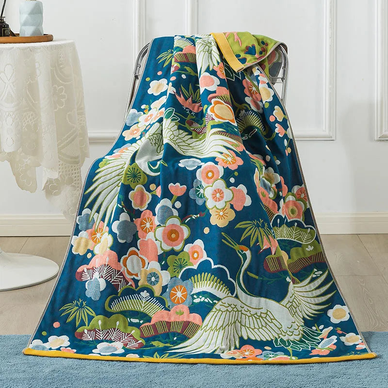 Grand drap de bain XL en gaze de pur coton (90 x 180 cm)