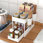 Organiseur Sous Évier Coulissant 2 Niveaux – Rangement de Cuisine & Salle de Bain avec Crochets et Gobelets Suspendus
