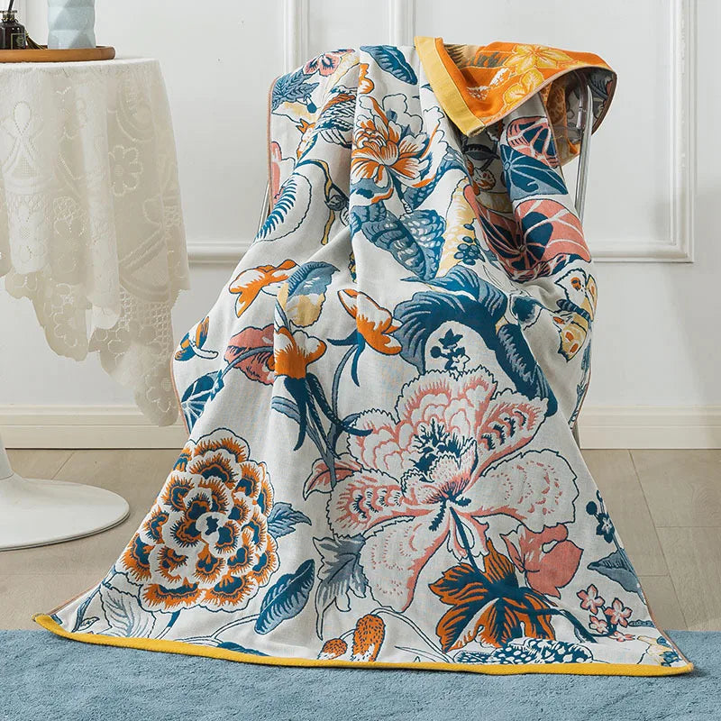 Grand drap de bain XL en gaze de pur coton (90 x 180 cm)