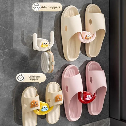 Rangement mural suspendu pour slippers & serviettes