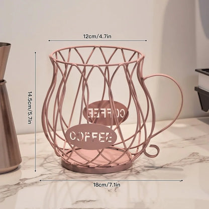 Porte-capsules à café design en métal - Corbeille de rangement moderne