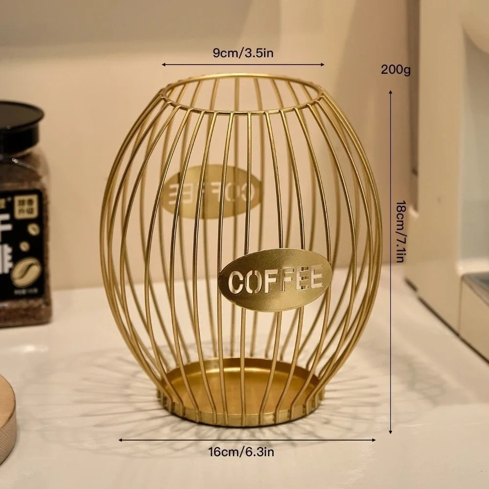 Porte-capsules à café design en métal - Corbeille de rangement moderne