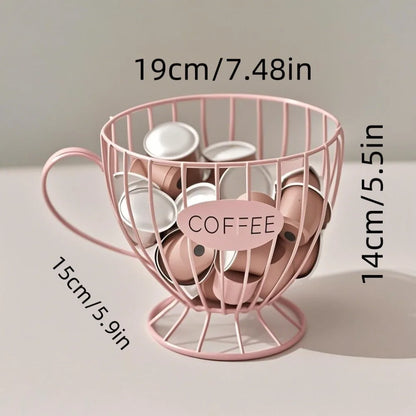 Porte-capsules à café design en métal - Corbeille de rangement moderne