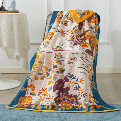 Grand drap de bain XL en gaze de pur coton (90 x 180 cm)