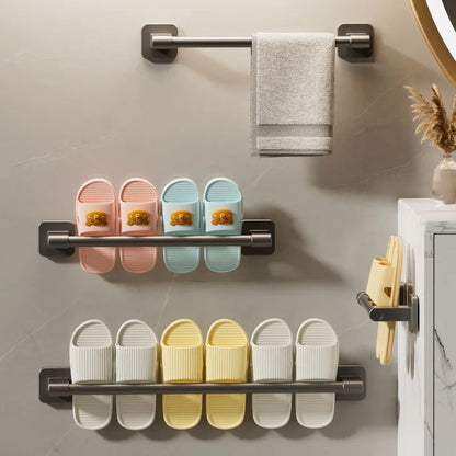 Porte-chaussons mural en aluminium – Rangement & Égouttoir sans perçage