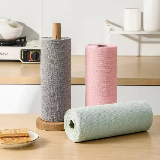 Rouleau d'Essuie-Tout Lavable en Microfibre (20 Feuilles) – Chiffons Nettoyants Réutilisables & Écologiques