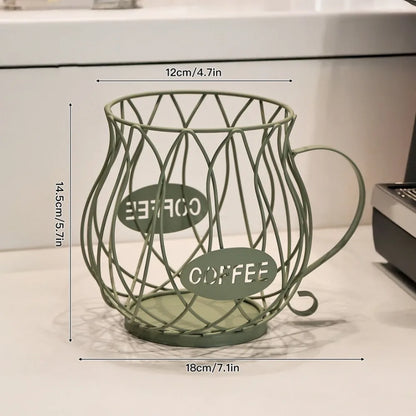 Porte-capsules à café design en métal - Corbeille de rangement moderne