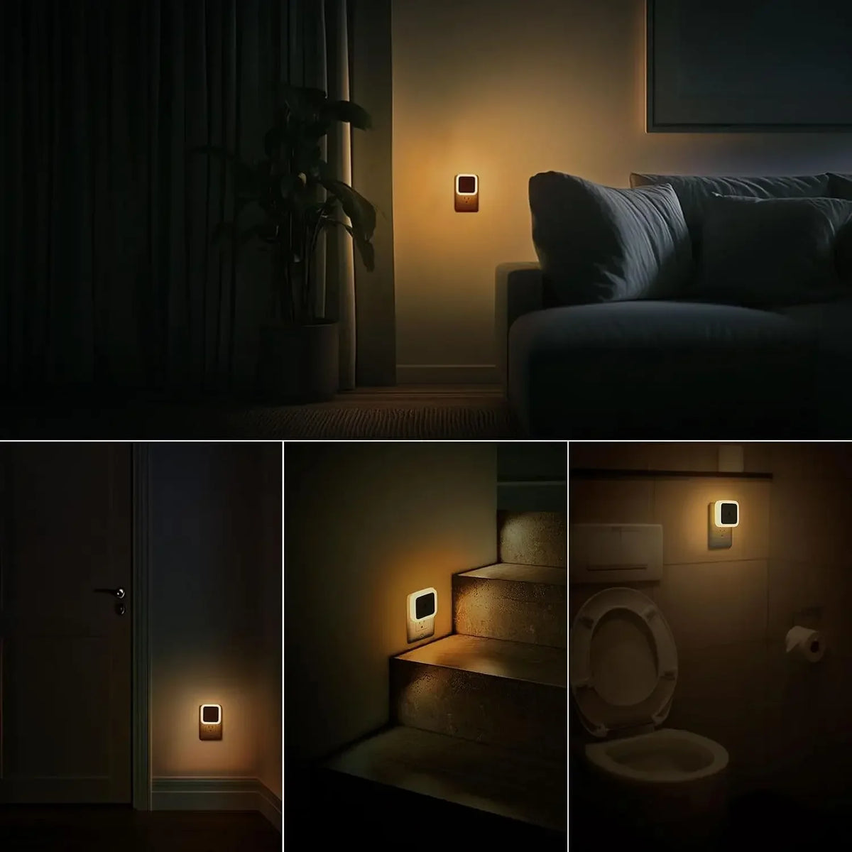Veilleuse LED Murale avec Capteur Crépusculaire Automatique – Éclairage Nocturne Doux & Économique