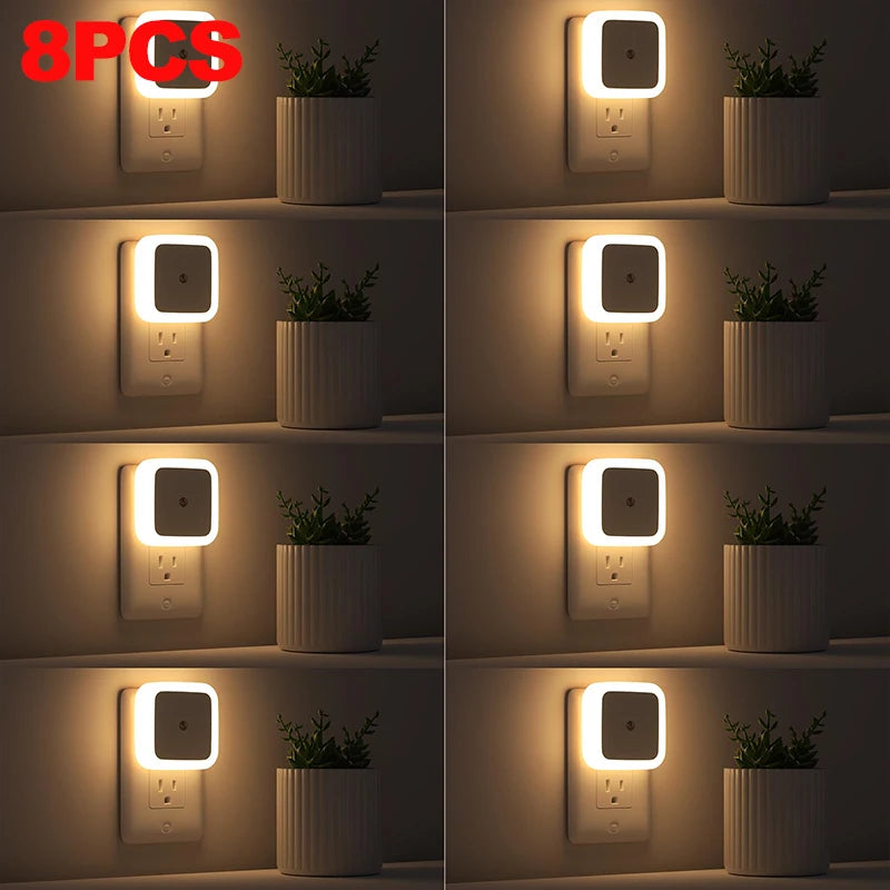 Veilleuse LED Murale avec Capteur Crépusculaire Automatique – Éclairage Nocturne Doux & Économique