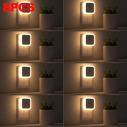 Veilleuse LED Murale avec Capteur Crépusculaire Automatique – Éclairage Nocturne Doux & Économique
