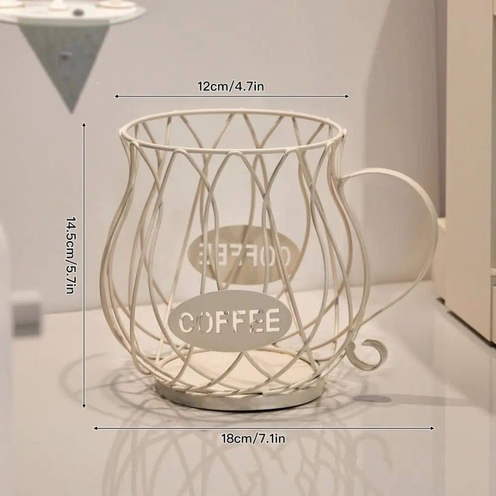 Porte-capsules à café design en métal - Corbeille de rangement moderne