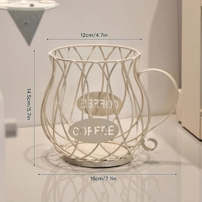 Porte-capsules à café design en métal - Corbeille de rangement moderne