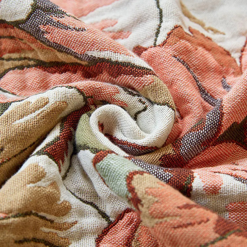 Grand drap de bain en mousseline de coton 4 épaisseurs (80 x 160 cm) – Motifs floraux