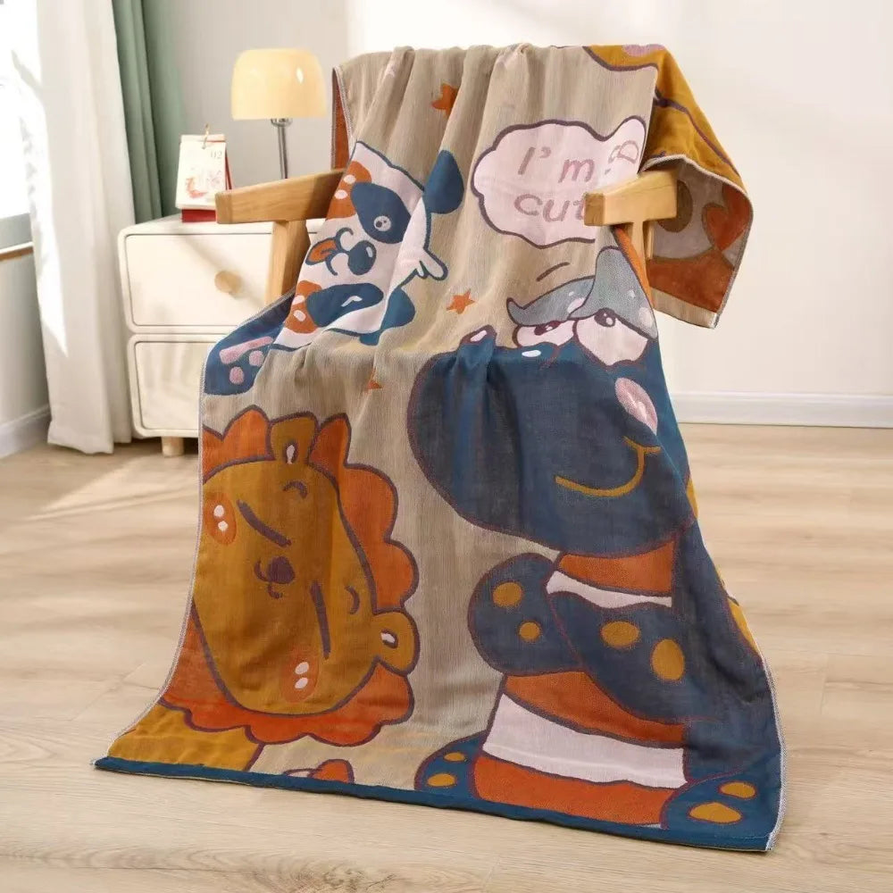 Grand drap de bain en gaze de coton multicouche – Doux & Respirant