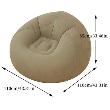 Fauteuil Gonflable Floconné Design – Pouf Relax d'Intérieur & Extérieur (110 x 85 cm)