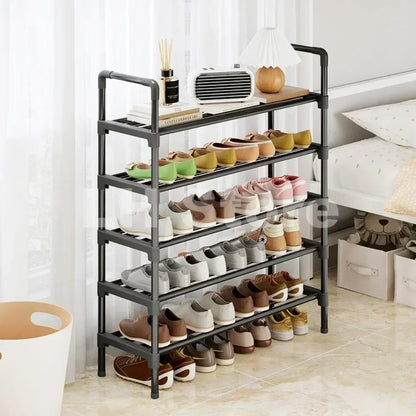 Étagère à Chaussures Métallique 8 Niveaux – Meuble de Rangement Vertical Économiseur d'Espace pour Entrée & Salon