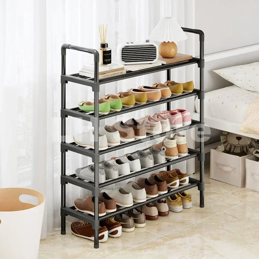 Étagère à Chaussures Métallique 8 Niveaux – Meuble de Rangement Vertical Économiseur d'Espace pour Entrée & Salon