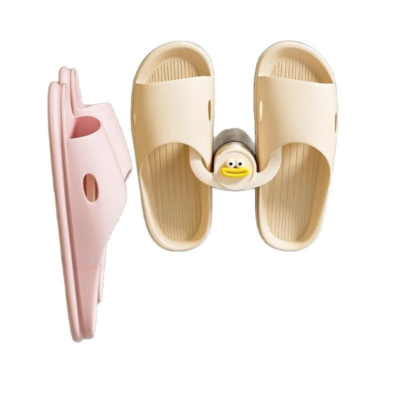 Rangement mural suspendu pour slippers & serviettes